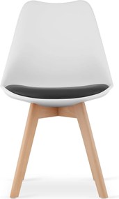 OFERTA Scaun alb-negru BALI MARK cu picioare din fag II. calitate