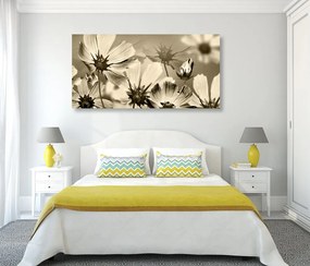 Tablou flori de grădină în design sepia