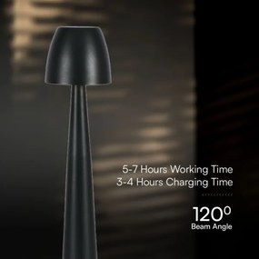 Lampă LED tactilă reîncărcabilă dimabilă de masă LED/3W/5V 3000-6000K negru