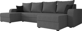 Coltar extensibil in forma de U VALERIO, gri inchis, 305x140 cm