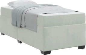 vidaXL Cadru de pat cu saltea Gri deschis 90 x 190 cm țesătură