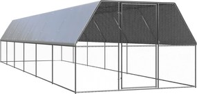 vidaXL Coteț de păsări pentru exterior, 3x12x2 m, oțel galvanizat