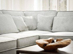 Colțar gri deschis cu tapițerie din chenille (cu colț pe partea dreaptă/în formă de ”L”) Kirou – Maison de Rêve