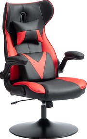 Vinsetto Scaun de gaming cu funcție de balans, scaun rotativ, reglabil pe înălțime, șezut căptușit, metal, 67 x 71 x 112 cm, Roșu | Aosom Romania
