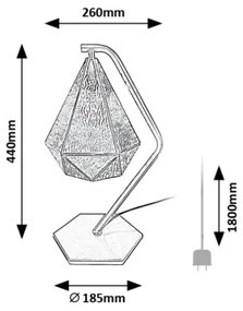 Lampă de masă Rabalux 74201 NORAH 1xE14/40W/230V auriu