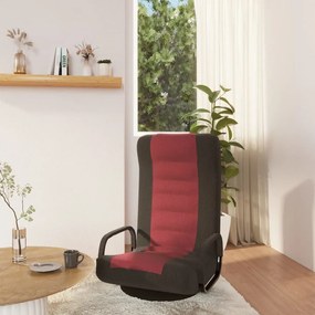 Scaun de podea pivotant, negru si rosu vin, material textil 1, black and wine red