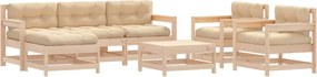 vidaXL Set mobilier de grădină cu perne, 7 piese, lemn masiv