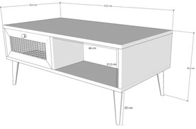 Măsuță de cafea SIDYMA 45x97 cm maro