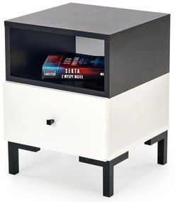 Noptiera SILVIA alb-negru