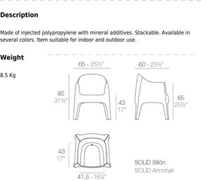 Set de 4 Scaune moderne de exterior / interior design premium SOLID ARMCHAIR 55027 Vondom