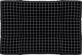 vidaXL Pernă de paleți, negru carouri, 120x80x12 cm, textil