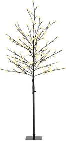 HOMCOM Lumină Copac Cireș cu 150 LED-uri Lampă Decorativă Floare de Cireș pentru Interior 17x17x150 cm Negru | Aosom Romania