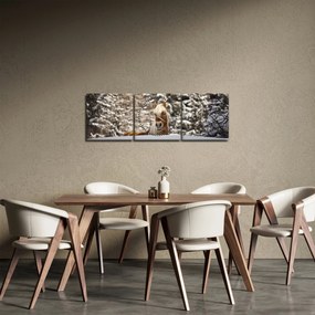 Tablou - Cal în peisaj de iarnă (cu ceas) (90x30 cm)