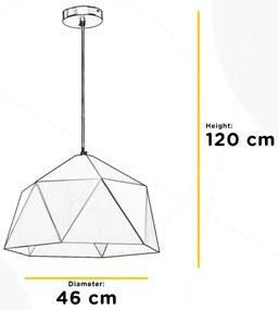 Lustră pe cablu ONLI YONG 1xE27/22W/230V negru d. 46 cm