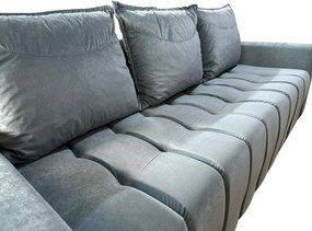 Canapea ZARA extensibila, 3 locuri, cu lada de depozitare, catifea albastru deschis , 220x95x80 Albastru Deschis, Catifea