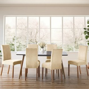 Restilo Husă pentru scaun Sento bej deschis, 48 x48 x 58 + 10 cm, set de 6 bucăți
