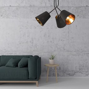 Lustră pe tijă IRMA 3xE27/15W/230V negru