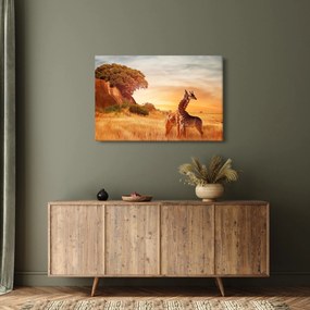 Tablou Girafe în Africa (90x60 cm)