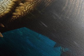 Tablou crocodilul albastru-auriu