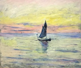 Reproducere The Sailing Boat, Evening Effect (1885), Claude Monet