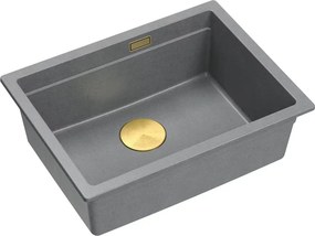 Chiuveta compozit sub blat Quadron Logan 100 gri - auriu 59.5x45.1 cm