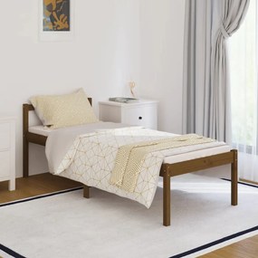 Cadru de pat, maro miere, 90x200 cm, lemn masiv de pin maro miere, 90 x 200 cm