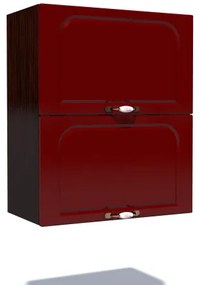 Corp superior 60 cu 2 usi orizontale Zebra MDF tulip rosu