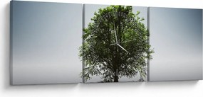 Tablou - Copacul singuratic (cu ceas) (90x30 cm)
