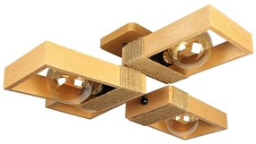Plafoniera rustica fabricata manual din lemn Rodos 4L