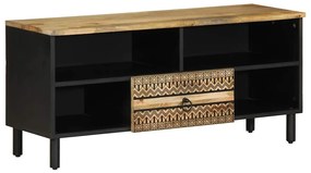 vidaXL Dulap TV, negru, 100x33,5x46 cm, lemn masiv de mango brut