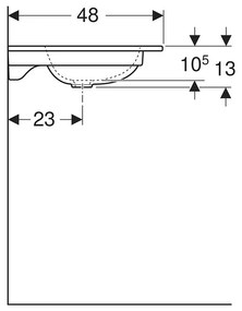 Lavoar pentru mobilier, Geberit, iCon, dreptunghiular, 90 cm, alb
