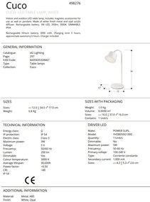 Lampa LED portabila exterior/interior IP54 Cuco alba