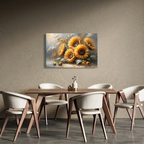 Tablou - Pictură cu floarea-soarelui (90x60 cm)