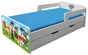 Pat copii Paw Patrol P2L cu sertar, saltea Lana si paravane detasabile - 2-12 ani