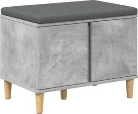 vidaXL Bancă pentru hol cu pernă cu ușă Gri Beton 60 x 38 x 46 cm