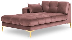Otoman Mamaia, cotiera pe partea stanga cu picioare din metal auriu, roz