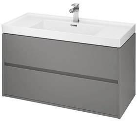 Dulap baie suspendat Cersanit Crea pentru lavoar incastrabil, 100 cm, gri