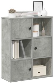 vidaXL Bibliotecă, gri beton, 60x24x76,5 cm, lemn prelucrat