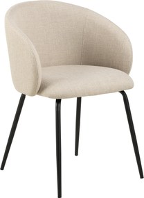 MAZZONI EXPORT CLARA Bej (material Basel 24)/picioare negre - SCAUN MODERN ADÂNC TAPIȚAT PENTRU SALON/LIVING/BIROU LOFT