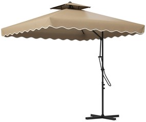 Outsunny Umbrela de Soare de 2,5m in Consola cu Maner Usor