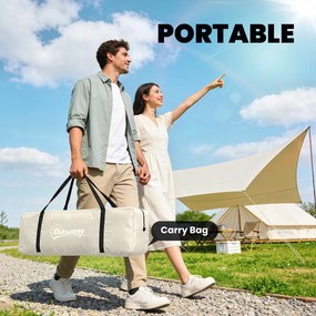 Outsunny Cort hayon pentru 2-4 persoane, 320 x 280 x 205 cm, cort auto 2 în 1 impermeabil, cort tip tunel cu 4 uși, fereastră, prelată pentru podea | Aosom Romania