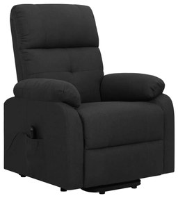329587 vidaXL Fotoliu rabatabil cu ridicare pe verticală, negru, textil