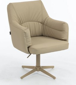 HR840CROSS Scaun Crem Piele Ecologica Premium Soft cu Bază Crem