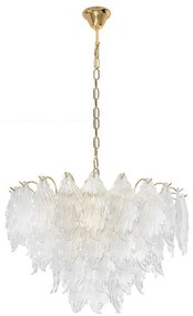 Lustra suspendata metal auriu si sticla SCARLETT 80