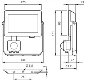 Proiector LED cu senzor Philips DECOFLOOD LED/20W/230V IP65