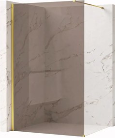 Paravan de dus fumuriu Rea Flexi Brown 80 cm auriu