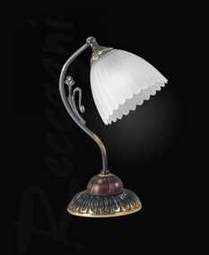 Veioza, Lampa de masa design italian din alama cu lemn 2510