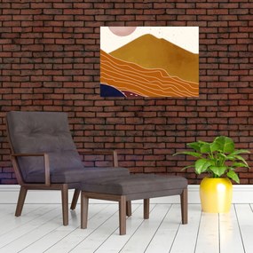 Tablou pe sticlă - Muntele de design Spacefrog N⁰1 (70x50 cm)