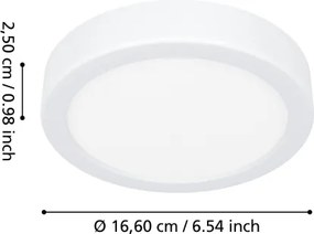 Eglo 901332 - Plafonieră LED pentru baie FUEVA, 7,5 W, 230 V, Ø16,6 cm, IP44, alb