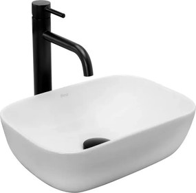 Lavoar pe blat Rea Belinda Mini dreptunghiular finisaj alb lucios 37 cm